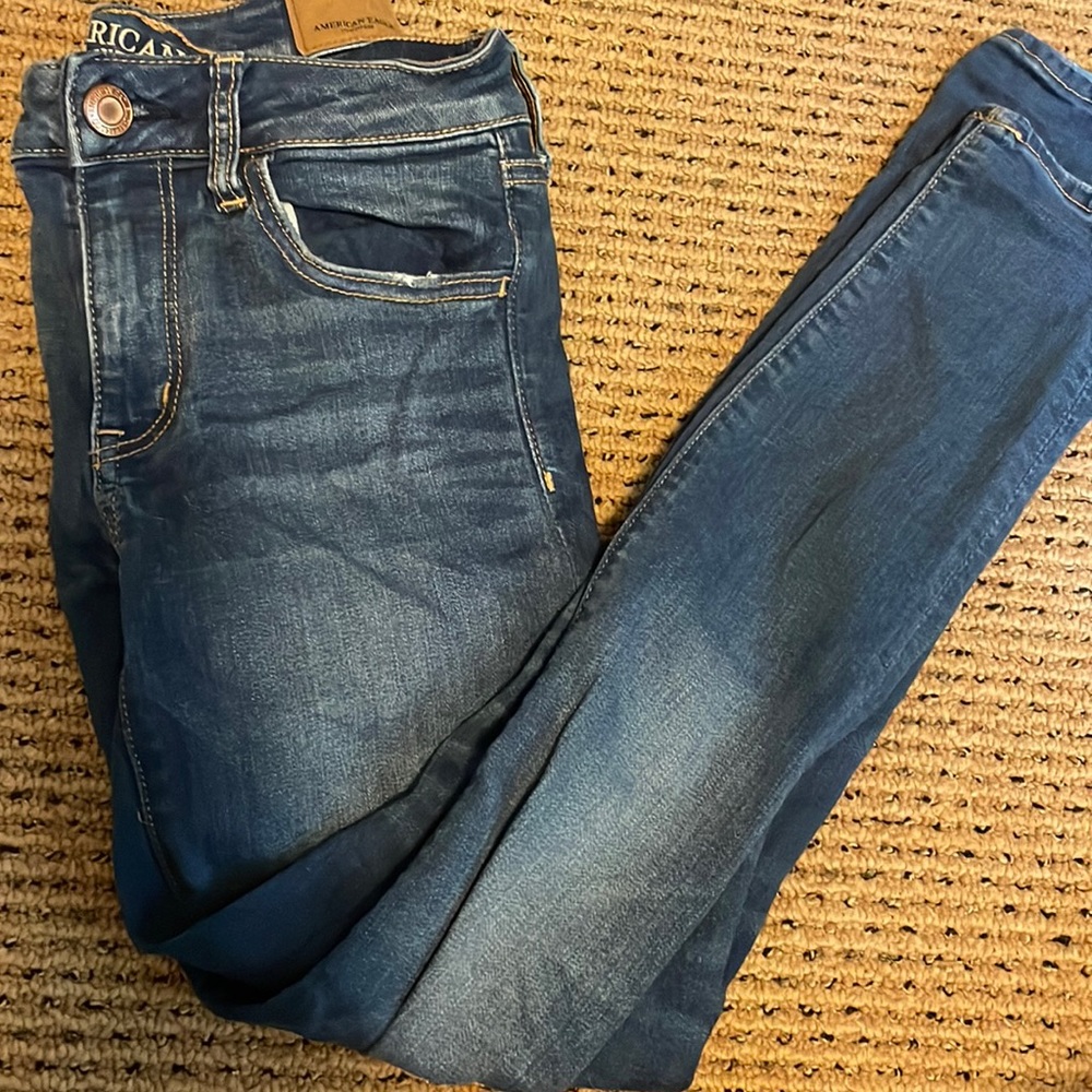 super stretch jeans, size 6, american eagle